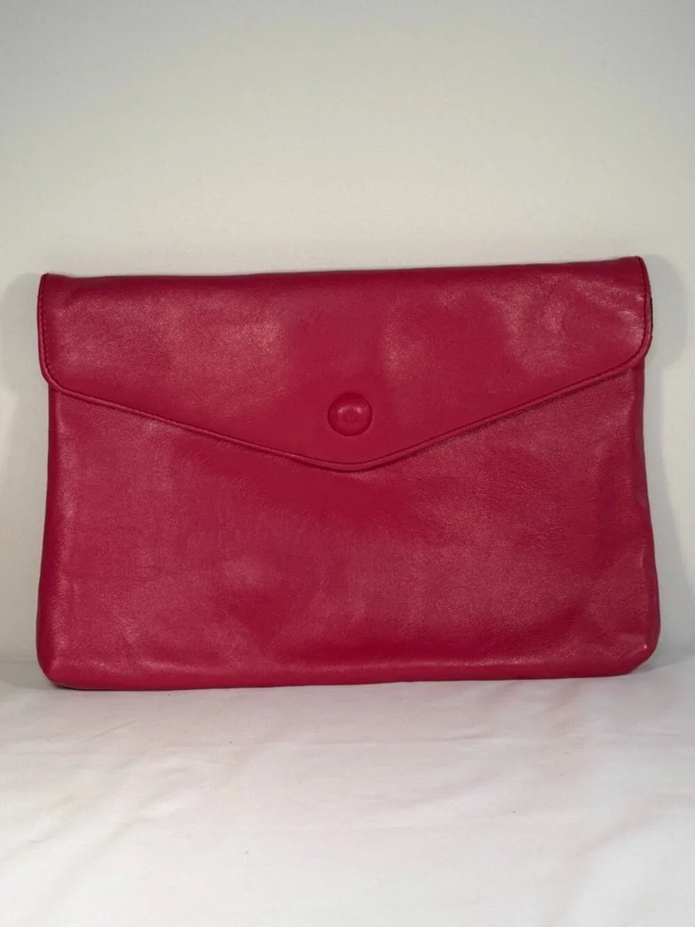 Vintage TONI 80s Pink Leather Clutch Handbag